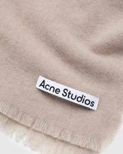 Acne Studios Echarpe Surdimensionnee A Franges En Laine, Melange De Flocons D'Avoine | Accessoires D'Hiver