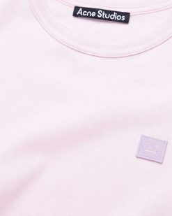 Acne Studios T-Shirt Ajuste Col Rond Rose Clair | T-Shirts