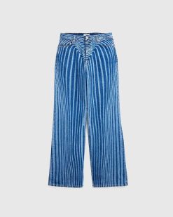 Jean Paul Gaultier Pantalon Denim Imprime Laser Bleu Vintage | Pantalon