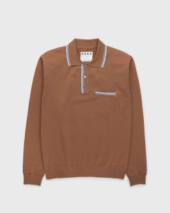 Highsnobiety HS05 Polo En Maille Manches Longues Marron | T-Shirts