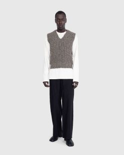 Maison Margiela Gilet Laine Marron Moyen | Tricots