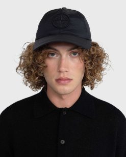 Stone Island Casquette A Six Panneaux Noire | Chapeaux