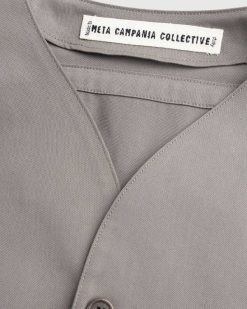 Meta Campania Collective Chemise De Baseball En Coton A Manches Courtes Mike Braque De Weimar Gris | Chemises