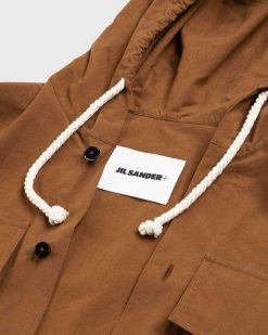 Jil Sander Surchemise A Capuche En Coton Tabac | Chemises