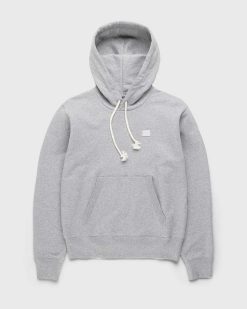 Acne Studios Sweat A Capuche Logo Visage Gris | Sueurs