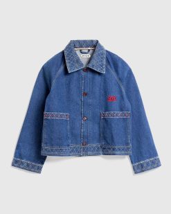 Bode Veste En Jean Brodee Indigo | Vetements D'Exterieur