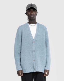 Acne Studios Cardigan Laine Melangee Bleu Mineral | Tricots