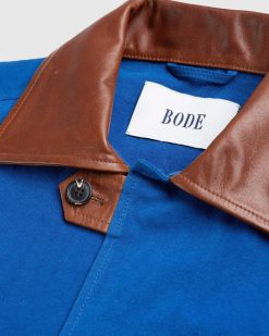 Bode Veste En Cuir Avec Languette Tan/Bleu | Vetements D'Exterieur