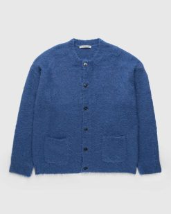 Acne Studios Cardigan Laine Brossee Bleu | Tricots