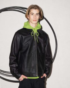 Highsnobiety Veste En Cuir Vert Olive | Vetements D'Exterieur