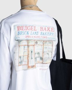 Beigel Bake T-Shirt A Manches Longues Aquarelle Blanc | T-Shirts