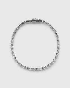 Hatton Labs Bracelet Tennis Argent/Blanc | Bijoux