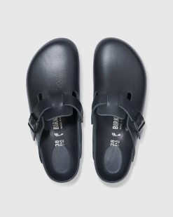 Birkenstock Boston Cuir Exquis Noir | Des Sandales