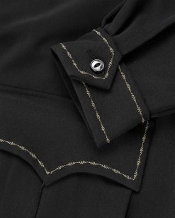 Needles Veste De Sport Western En Double Tissu Noir | Chemises