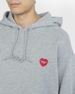 Carhartt WIP Sweat Capuche Coeur Gris Chine | Sueurs