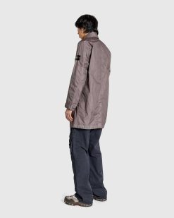 Stone Island Manteau Nylon Froisse Gris Tourterelle | Vetements D'Exterieur