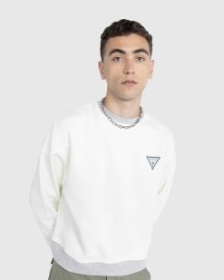 Guess USA Vintage Logo Crewneck Blanc Albatre | Sueurs