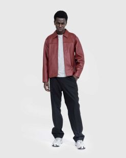 Highsnobiety HS05 Veste En Cuir Napa Bordeaux | Vetements D'Exterieur