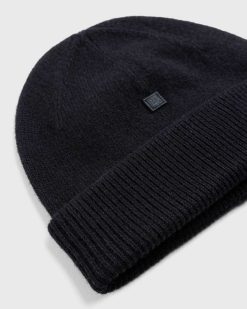 Acne Studios Bonnet Micro Face Patch Noir | Accessoires D'Hiver