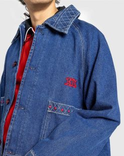 Bode Veste En Jean Brodee Indigo | Vetements D'Exterieur