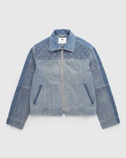 Marine Serre Veste En Jean Regenere Bleu | Vetements D'Exterieur