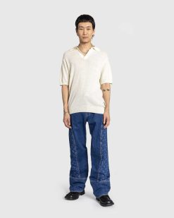 Marine Serre Pantalon Baggy En Denim Deadstock Bleu | Pantalon