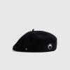 Marine Serre Beret Francais Brode Noir | Chapeaux