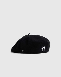 Marine Serre Beret Francais Brode Noir | Chapeaux