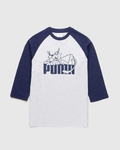 Puma Raglan Manches Longues Gris | T-Shirts