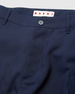 Marni Pantalon Laine Tropical Bleu/Noir | Pantalon