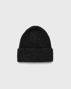 Acne Studios Bonnet Laine Cotelee Gris | Accessoires D'Hiver