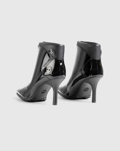 Veneda Carter Botte Mi-Haute Zippee En Cuir Verni Noir | Bottes