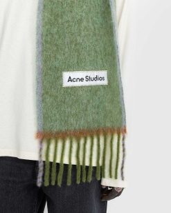 Acne Studios Echarpe Laine Mohair Vert Herbe | Accessoires D'Hiver