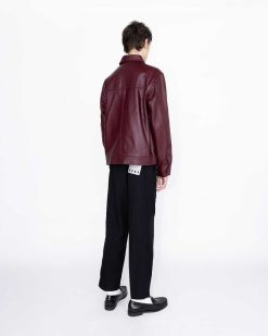 Highsnobiety HS05 Veste En Cuir Bordeaux | Vetements D'Exterieur