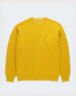 Acne Studios Pull Col Rond Laine Merinos Jaune | Tricots