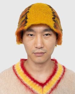 Marni Bonnet Mohair Color-Block Orange | Chapeaux