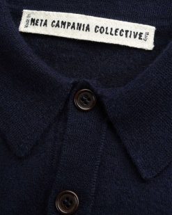 Meta Campania Collective Polo Cachemire Feutre Joel Bleu Nuit | T-Shirts