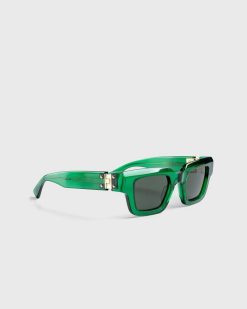 Bottega Veneta Lunettes De Soleil Carrees En Acetate A Charniere Vert | Des Lunettes De Soleil