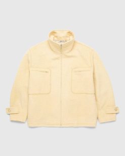 Auralee Blouson En Mohair Alpaga Suri Brosse Jaune | Tricots