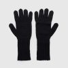 Marine Serre Gants De Longueur De Poignet Coteles En Laine Sans Mulesing Noirs | Accessoires D'Hiver