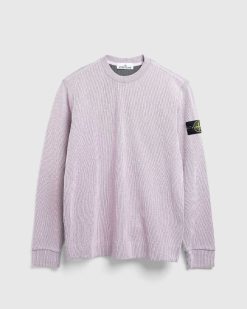 Stone Island Pull En Maille Avec Badge Logo Rose | Tricots