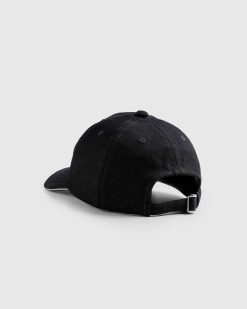 Marine Serre Casquette De Baseball En Toile Noire | Chapeaux