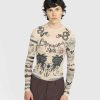 Jean Paul Gaultier Trompe L'Oeil Tattoo Haut Manches Longues Nude/Gris/Noir | T-Shirts