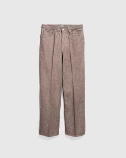 Auralee Pantalon Hard Twist Denim 5P Marron | Pantalon