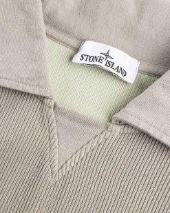 Stone Island Chemise En Maille A Col Italien Gris Tourterelle | Tricots