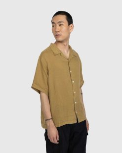 Highsnobiety Chemise A Manches Courtes En Lin Marron | Chemises