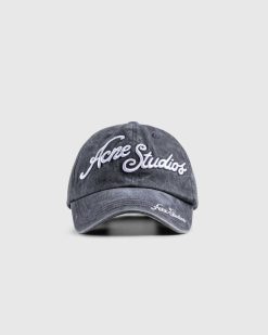 Acne Studios Casquette Logo Delave Noir | Chapeaux