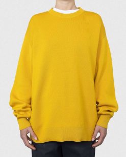 Acne Studios Pull Col Rond Laine Merinos Jaune | Tricots