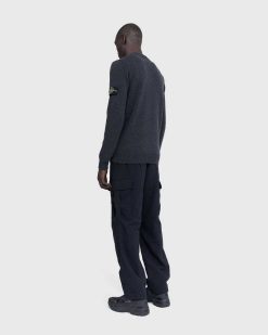 Stone Island Pull Col V Melange Charbon | Tricots