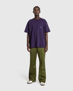 Needles T-Shirt Ras Du Cou Poly Jersey Aubergine M/S | T-Shirts